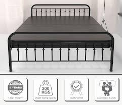 double bed with rexine mattress