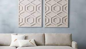 Whitewashed Wood Wall Art Hexagon