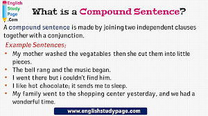 5 compound sentences exles