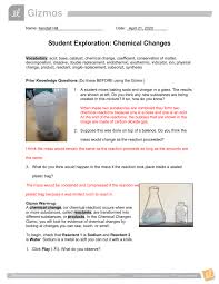 gizmo chemical changes docx