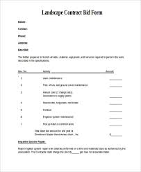Free 6 Sample Contractor Bid Forms In Pdf Word Xls