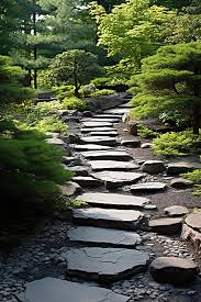 A Path Of Stepping Stones Leads In A