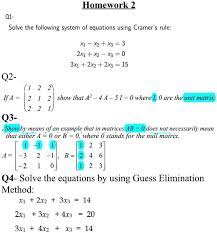 Solved Homework 2 Q1 Solve The