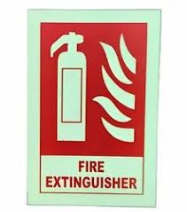 red fire extinguisher safety signage