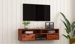 lynton wall mounted tv unit honey