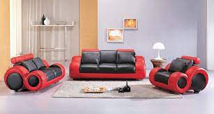 4088 contemporary black and red sofa set