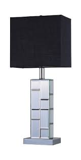 Park Madison Lighting Pmt 1201 23 34 Inch Tall Park Madsion Lighting Beveled Glass Mirror Table Lamp With Hand Crafted Rectangular Black Shade Discount Phuong310320141