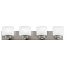 Lighting for a bathroom vanity is also an important factor. Design House Dove Creek 4 Light Satin Nickel Bath Light 578013 The Home Depot
