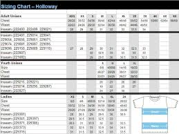Holloway Apparel Sizing Chart Bowlerstore Com