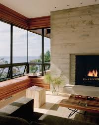 Poured Concrete Look Fireplace Without