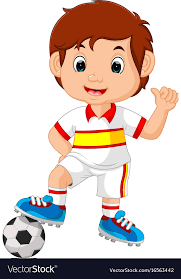 Cartoon Child Playing Football Royalty Free Vector Image