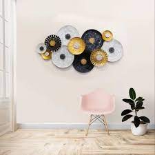Abstract Tricolor Metal Round Plates