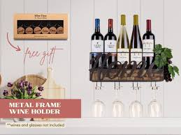 Wine Rack Glass Holder Hanging Wall