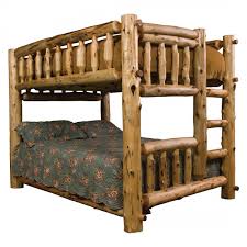 Cedar Log Bunk Bed Queen Over Queen