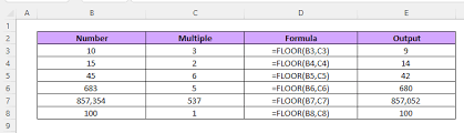 how to use the excel floor function