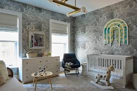 Boys Nursery With Gray Clouds Wallpaper