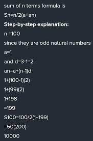 find the sum of first 100 odd natural