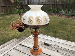 Vintage Milk Glass Lamp Large Fl
