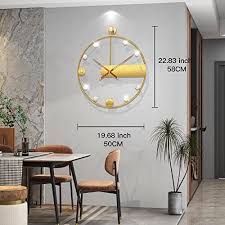 Room Decor Modern Gold Big Wall Clock