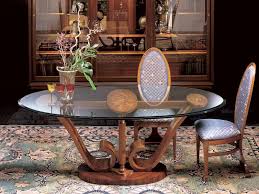 Oval Dining Table In Wood With Glass
