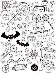 Before you reach for another piece, consider how much exercise it will take to burn off those calories. Uncolored Happy Halloween Coloring Page With Candy Designs Candy Coloring Pages Halloween Coloring Pages Halloween Coloring