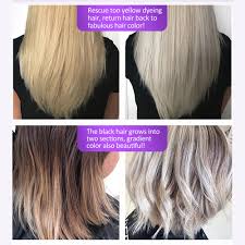 By using purple shampoo at home, you can counteract brassy yellow tones so your hair looks fresh again. 100ml No Yellow Blonde Hair Shampoo Anti Brass Off Purple Shampoo Shiny Hair Color Bleaching And Dyeing Yellow Hair Care Mask Ziloqa In