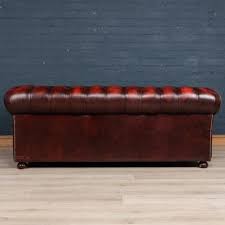 vintage red leather chesterfield sofa