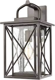 elk lighting carriage light 1 light sconce in matte black with seedy glass 46751 1