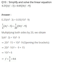 for class 8 maths linear equation in