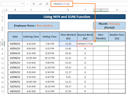 excel formula to calculate overtime and