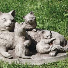 Stoneware Cat Garden Ornaments