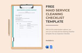 free cleaning services checklist