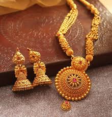 gold necklace and earring set designs