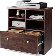 Wood (4) number of drawers. Amazon Com Devaise Lateral File Cabinet 1 Large Drawer Wood Filing Cabinet With 2 Open Adjustable Storage Shelves For Office Home Cherry Office Products