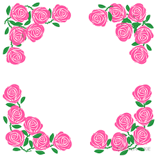 pink rose frame clip art free png image