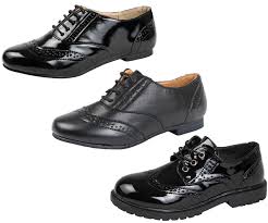 I ordered these shoes for a cost that was a bit more expensive because they were offered with a red bottom. Girls Lace Up Brogues Black School Shoes Patent Womens Formal Work Loafers Size Ebay
