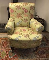 green fl antique armchair