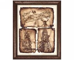 collage pirate map art decorpirates of