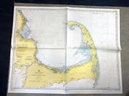 Details About Vintage 1950s Nautical Chart Mass Cape Cod Bay Sailing Noaa