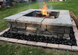 Random Stone Stacked Stone Fire Pit