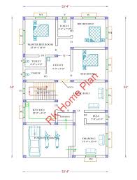 34 X 55 East Facing 3 Bhk House Plan As