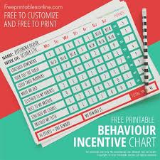free good behavior chart template
