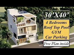 30x40 Duplex House Design 1200 Sqft