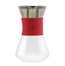 8 Cup Glass Pour Over Coffee Maker Red
