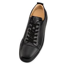 Louis Junior Black Black Leather Men Shoes Christian Louboutin