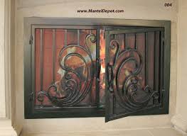 Hand Forged Iron Fireplace Doors Fd004