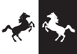 black and white horse icon clipart