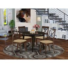 A round dining table meant for morning coffee and intimate breakfasts. Small 5 Piece Round Table And 4 Dining Chairs In Cappuccino Finish Overstock 10296426