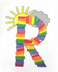 easy paper letter r rainbow craft for