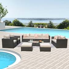 Free shipping on everything!* shop the best selection of outdoor furniture from overstock your online garden & patio store! Ovios Patio Furniture Set Big Size Outdoor Furniture 12 Pcs Set Pe Rattan Wicker Sectional With 4 Pillows And 2 Furniture Covers On Sale Overstock 29258354